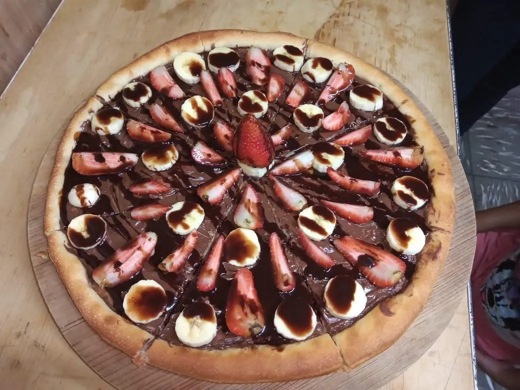 Pizza de chocolate, lista para llevar